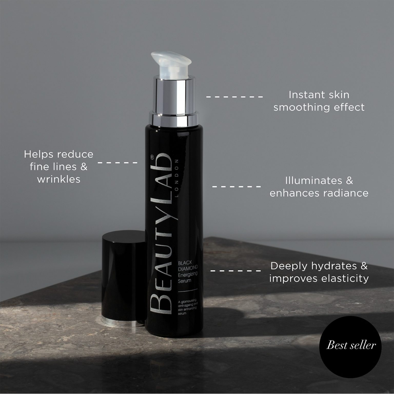 Black Diamond Energizing Serum benefits infographic