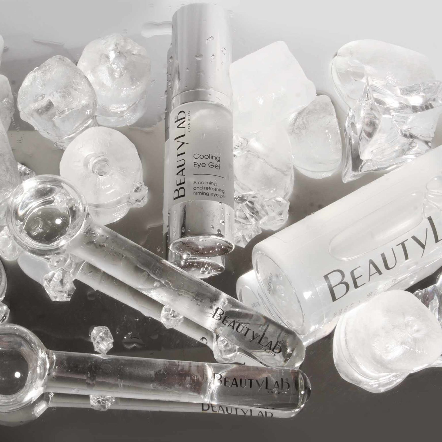 BeautyLab facial ice globes, hyaluronic acid and cooling eye gel