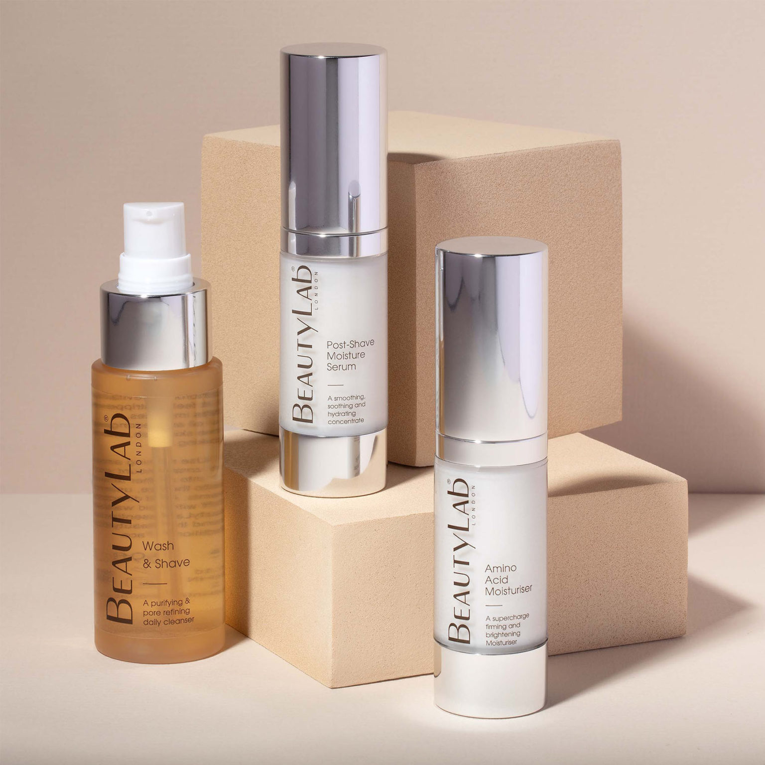 Cleanse & Shave The Revitalising Trio Collection - Wash & Shave, Post-Shave Moisture Serum and Amino Acid Moisturiser